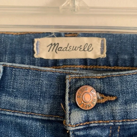 Madewell Blue Denim Distressed Knee/Hem Skinny Jeans Size 26 - Picture 10 of 10